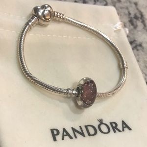 AUTHENTIC PANDORA Purple Murano Glass Charm